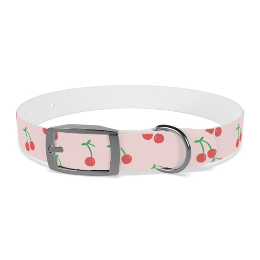 Cherry Print Waterproof Dog Collar