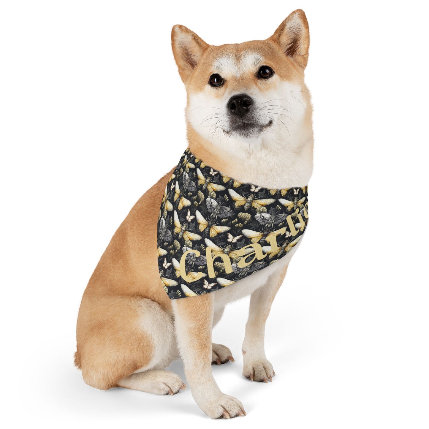 Pet Bandana Collar Moth Pattern