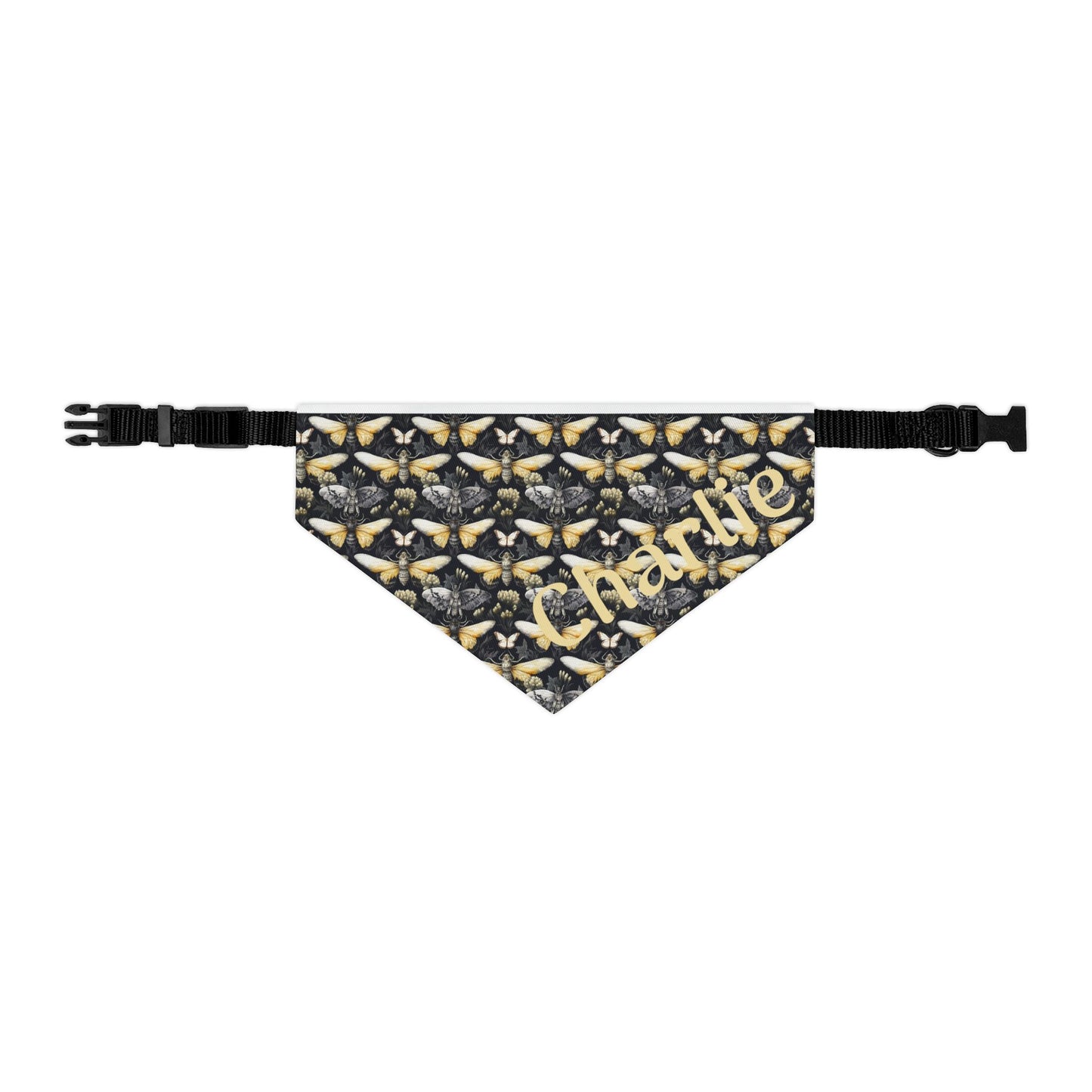 Pet Bandana Collar Moth Pattern