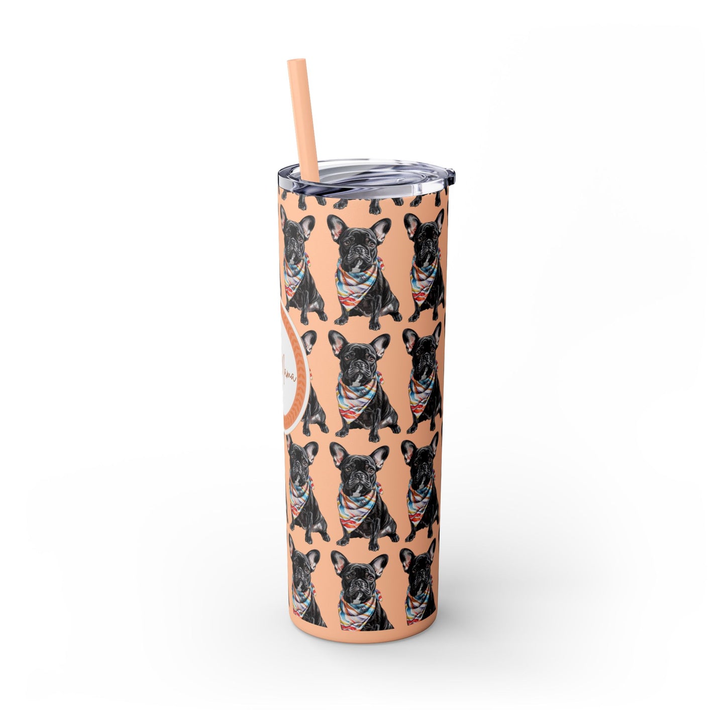 French Bulldog Tumbler with Straw, 20oz