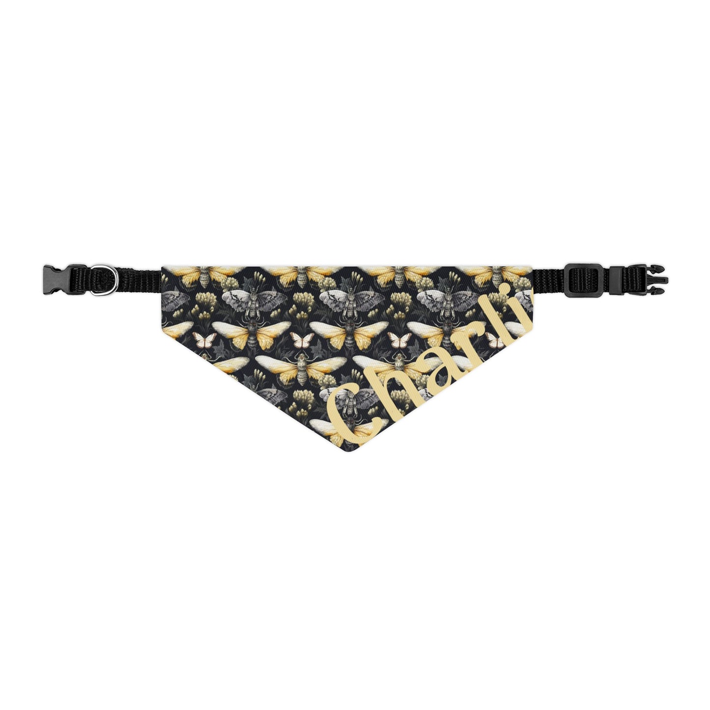 Pet Bandana Collar Moth Pattern
