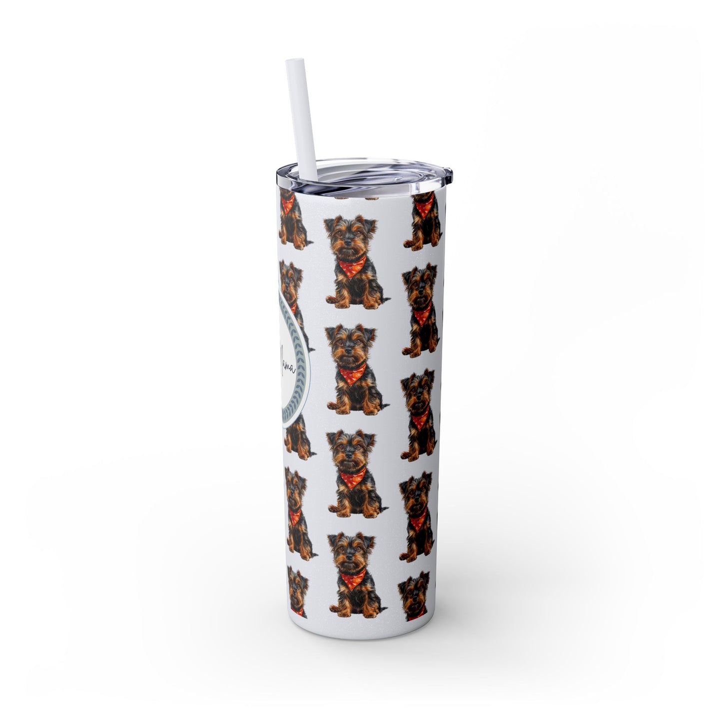 Yorkie Mom Tumbler with Straw, 20oz