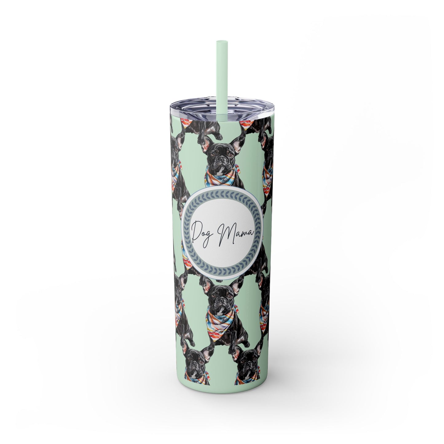 French Bulldog Tumbler with Straw, 20oz