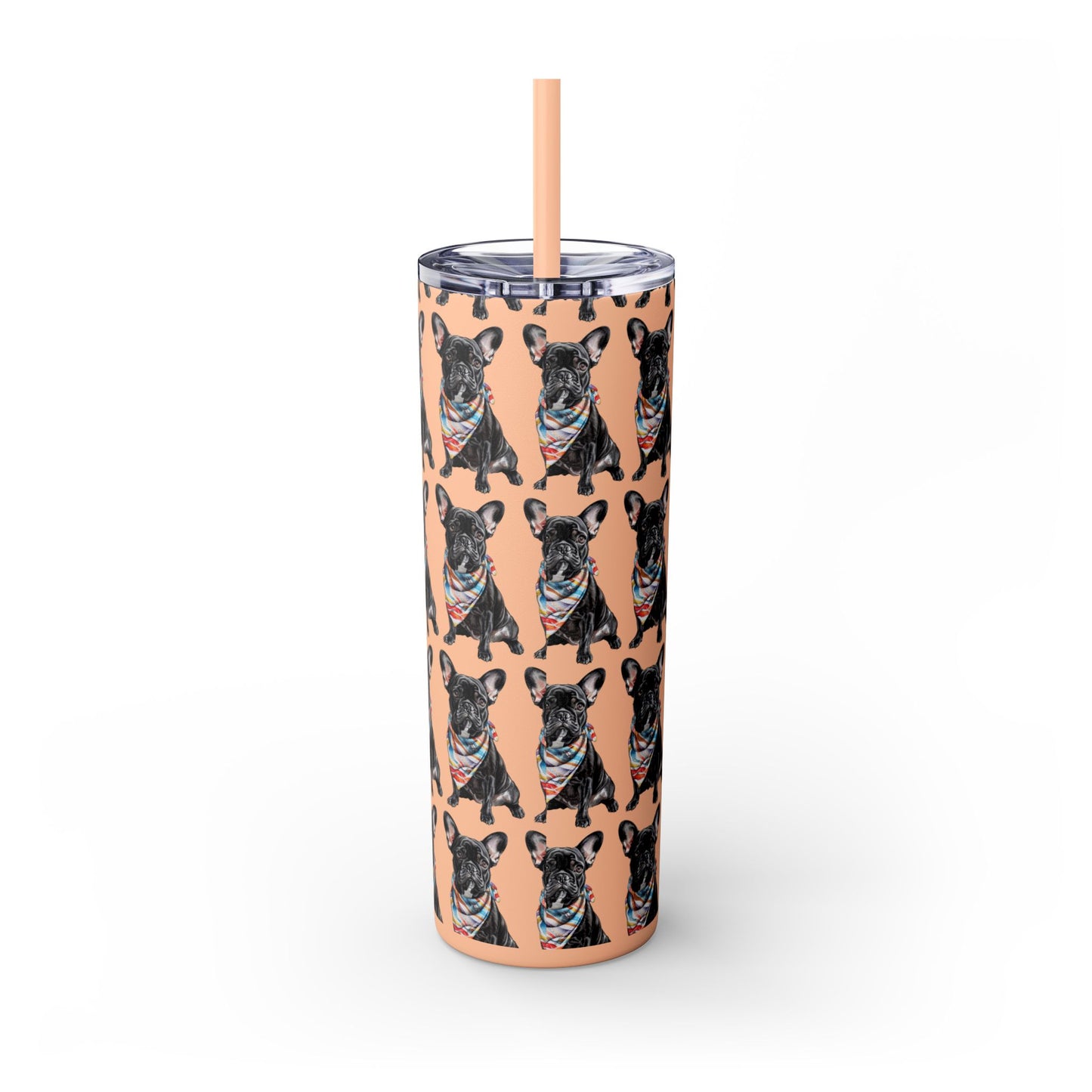 French Bulldog Tumbler with Straw, 20oz
