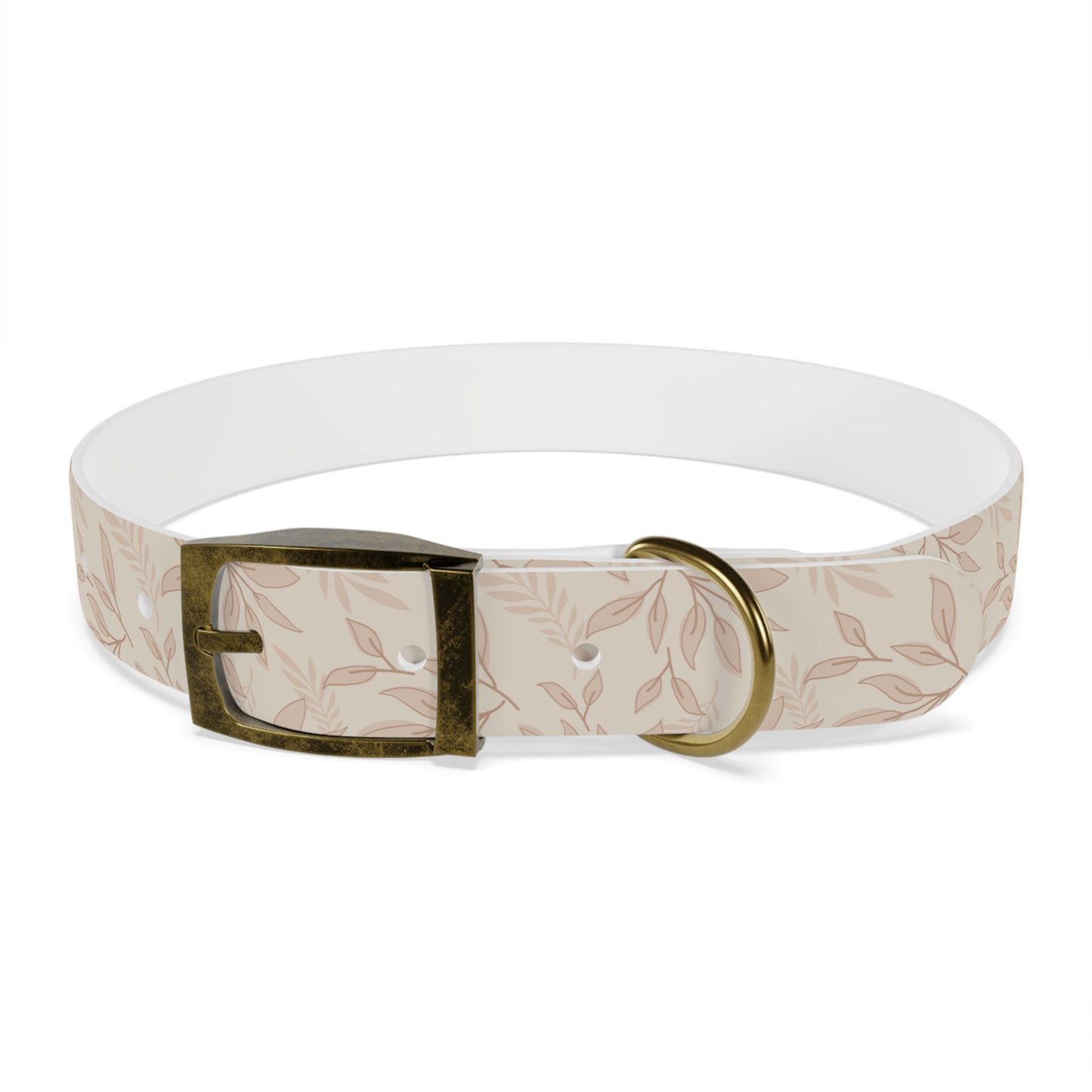 Dog Collar - Warm Beige Floral Wedding Dog Collar