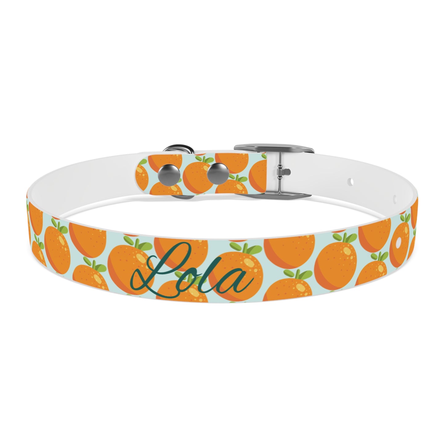 Teal and Orange Waterproof Dog Collar - personalized