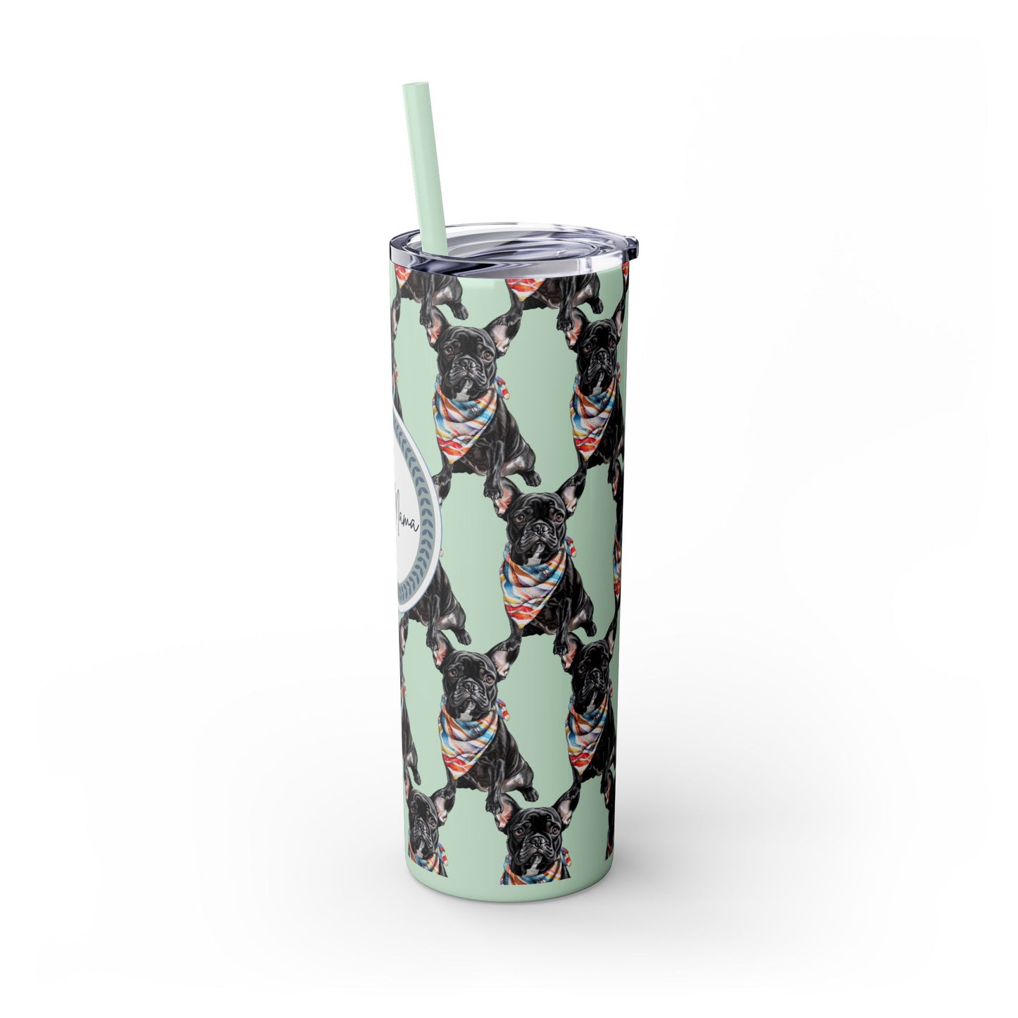 French Bulldog Tumbler with Straw, 20oz