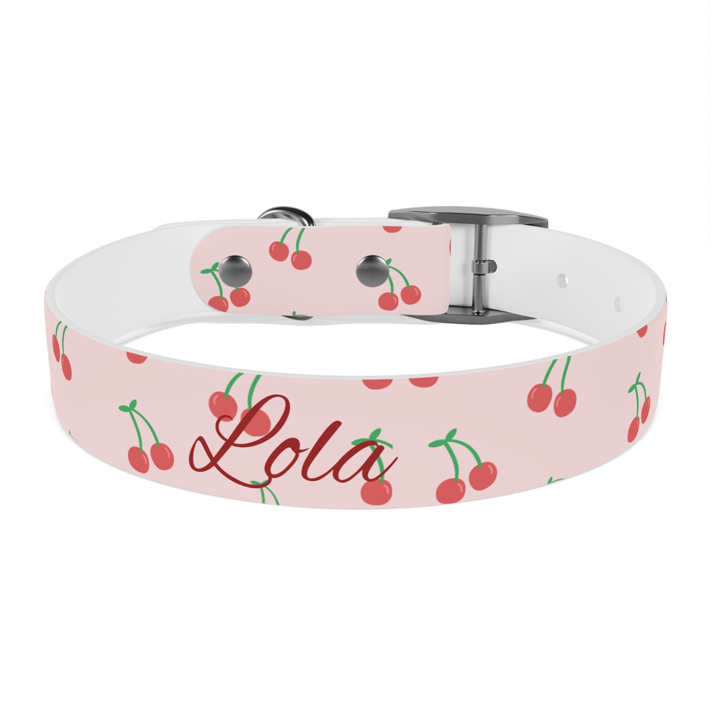 Cherry Print Waterproof Dog Collar