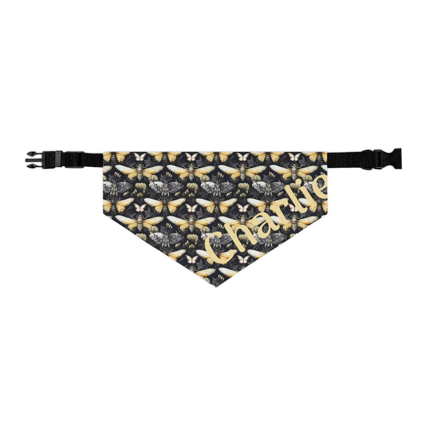 Pet Bandana Collar Moth Pattern