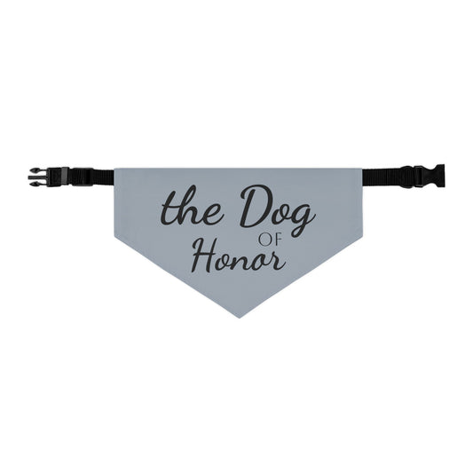 Pet Bandana Collar Dog of Honor Metal Grey