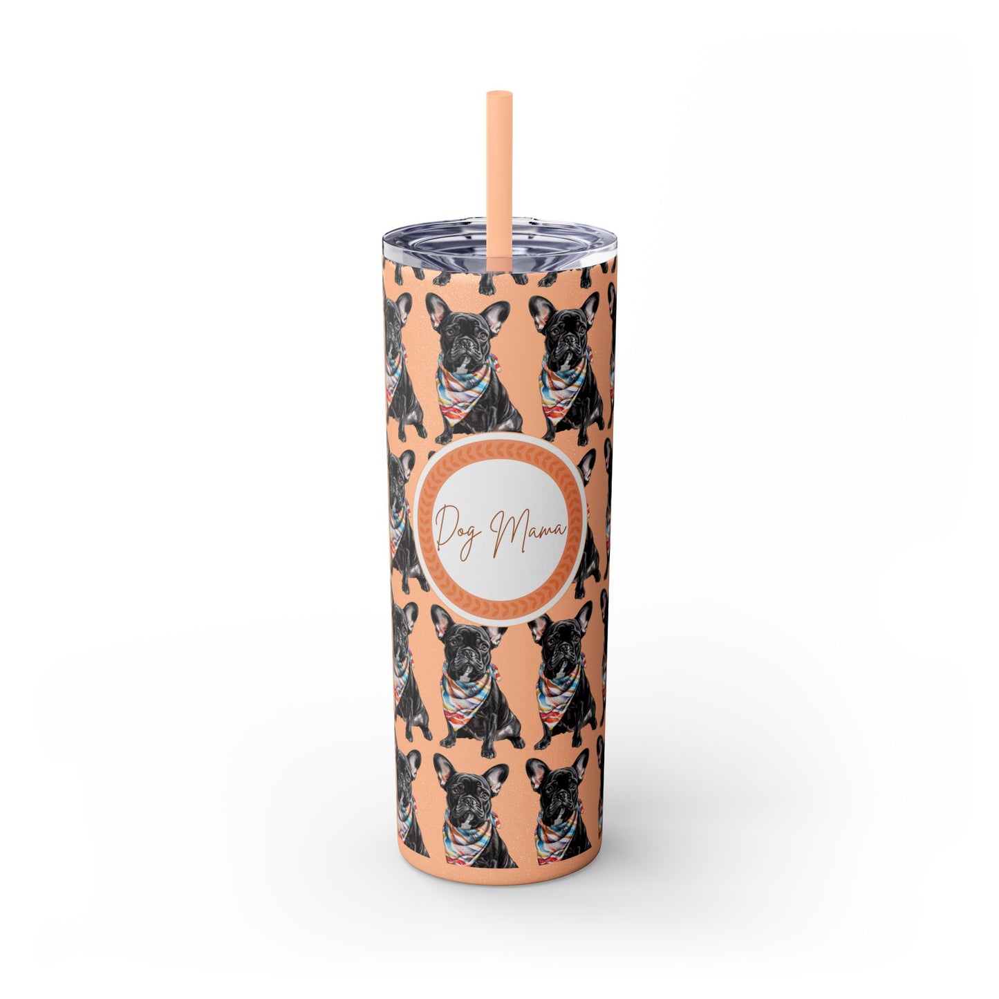 French Bulldog Tumbler with Straw, 20oz