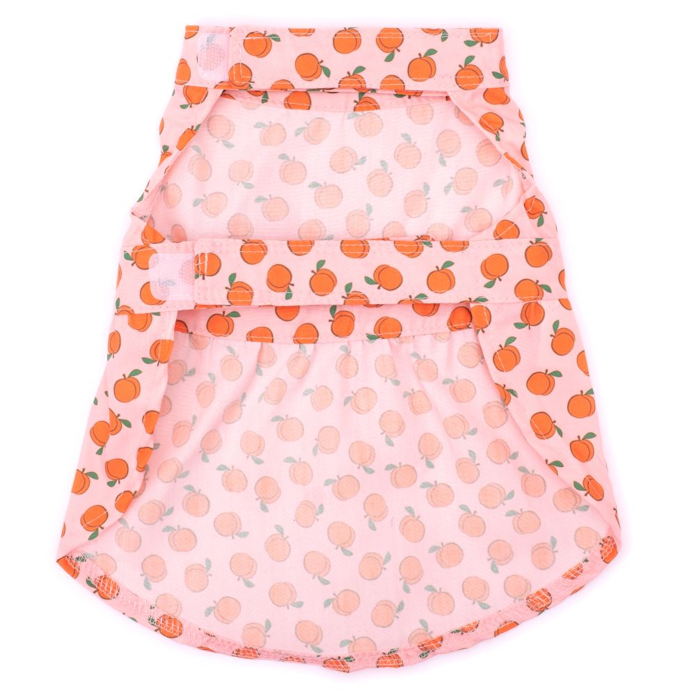 back of dress for dogs with small peaches print