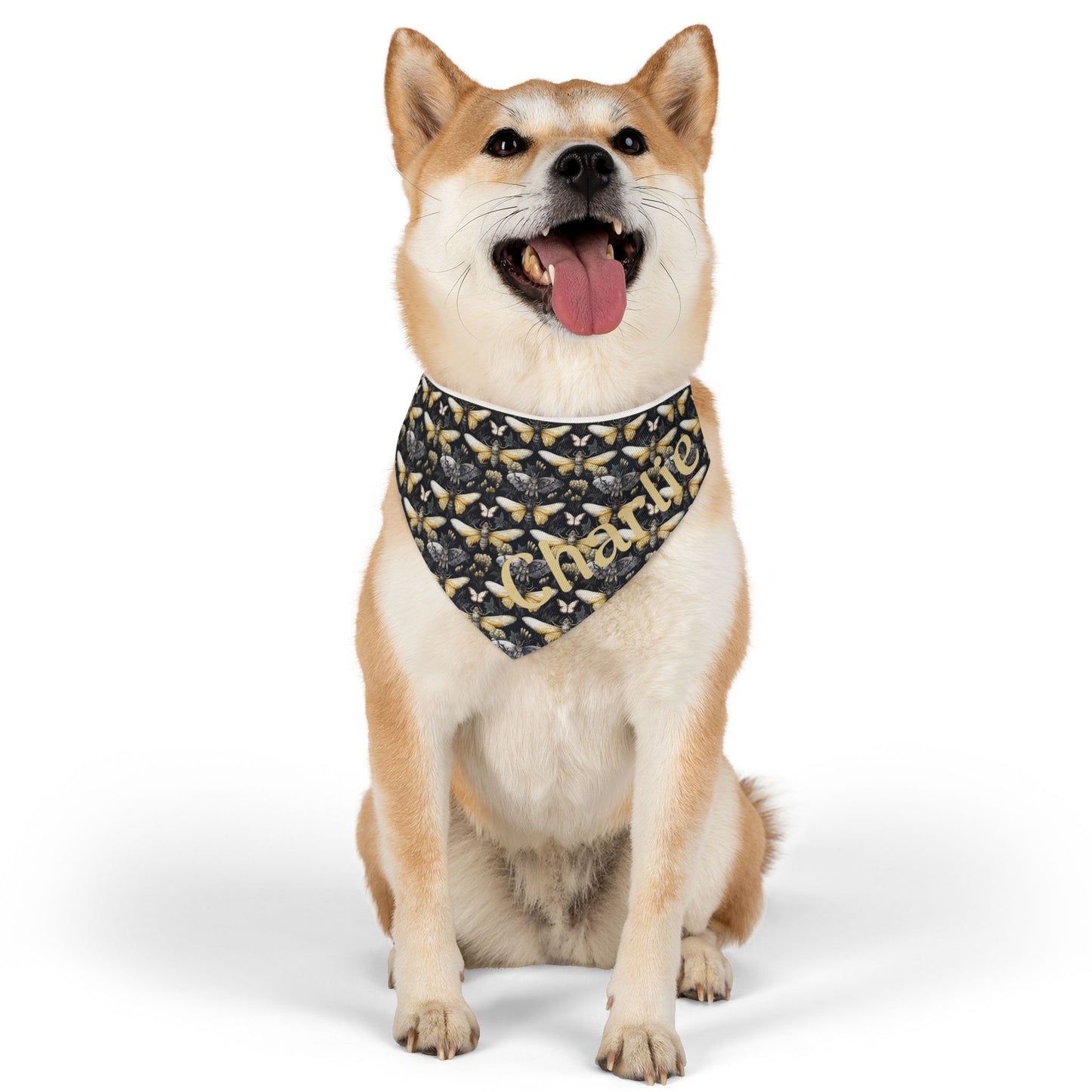 Pet Bandana Collar Moth Pattern