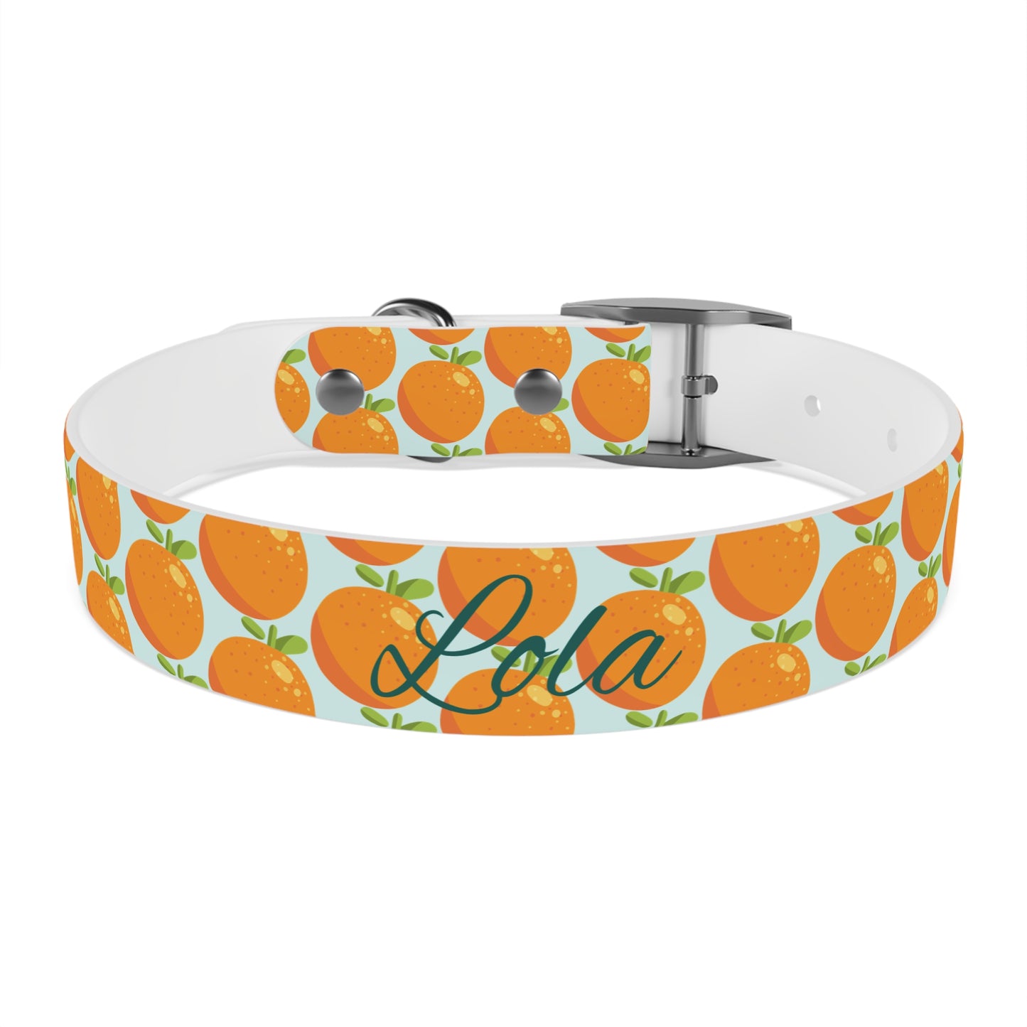 Teal and Orange Waterproof Dog Collar - personalized