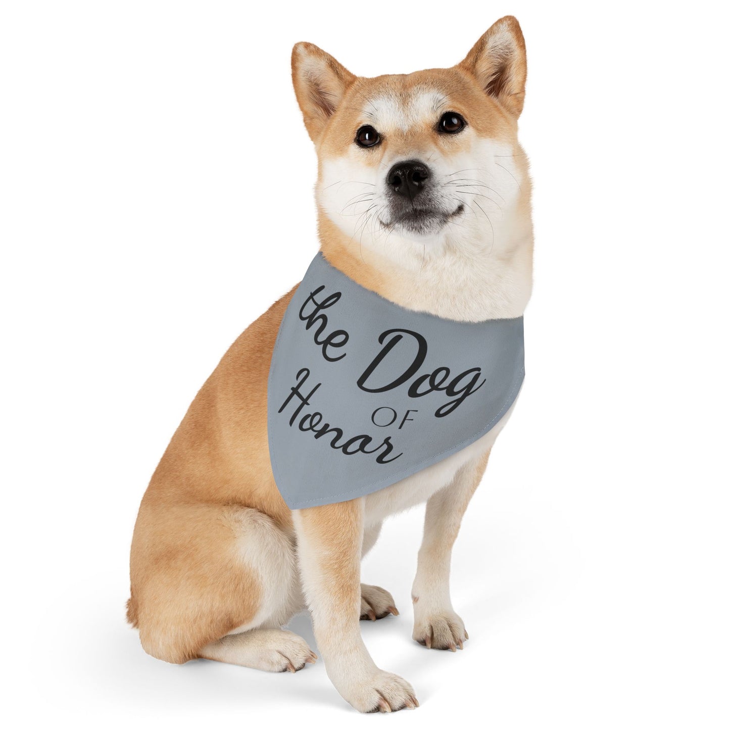 Pet Bandana Collar Dog of Honor Metal Grey