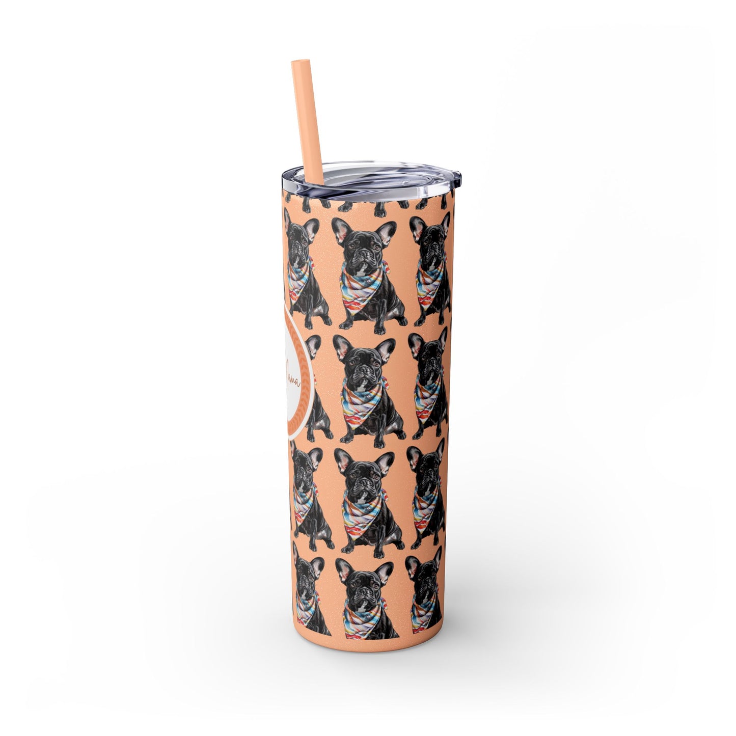 French Bulldog Tumbler with Straw, 20oz