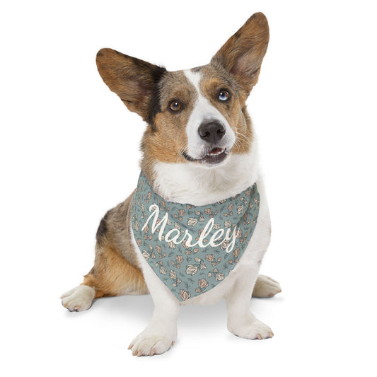 Wedding Bandana Collar Teal and Soft Pink