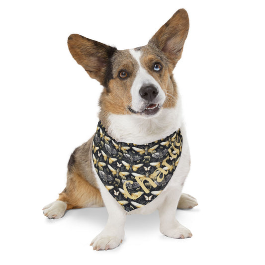 Pet Bandana Collar Moth Pattern