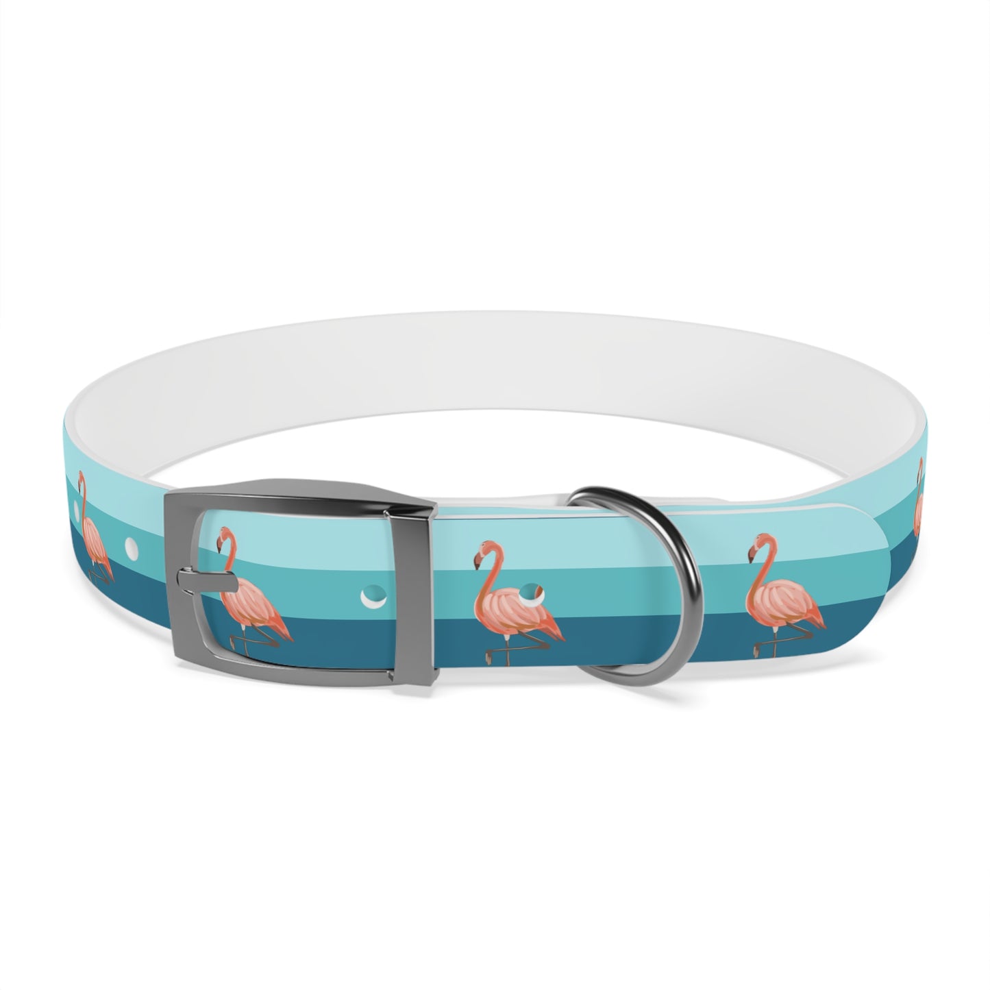 Personalized Striped Blue Dog Collar