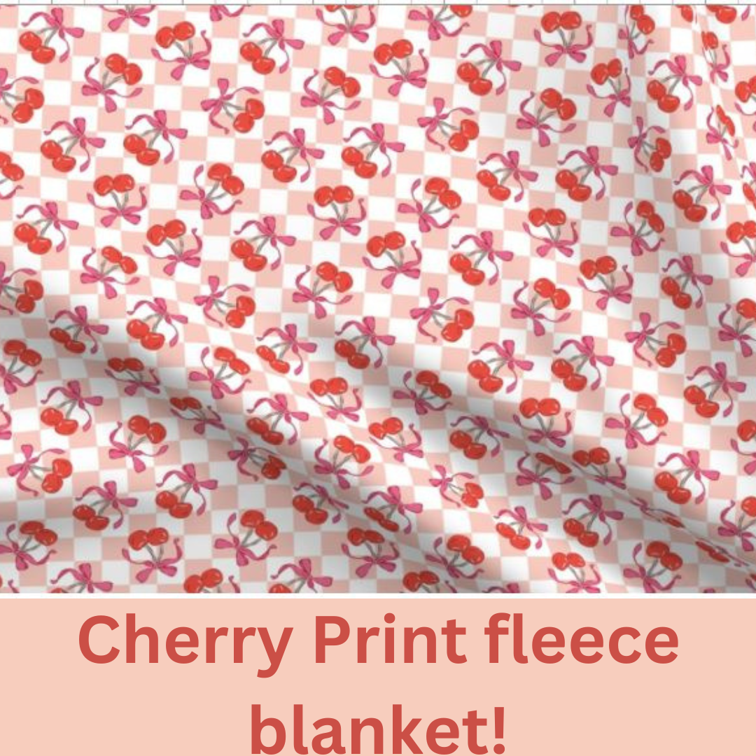 Cherry Print Coquette Blanket