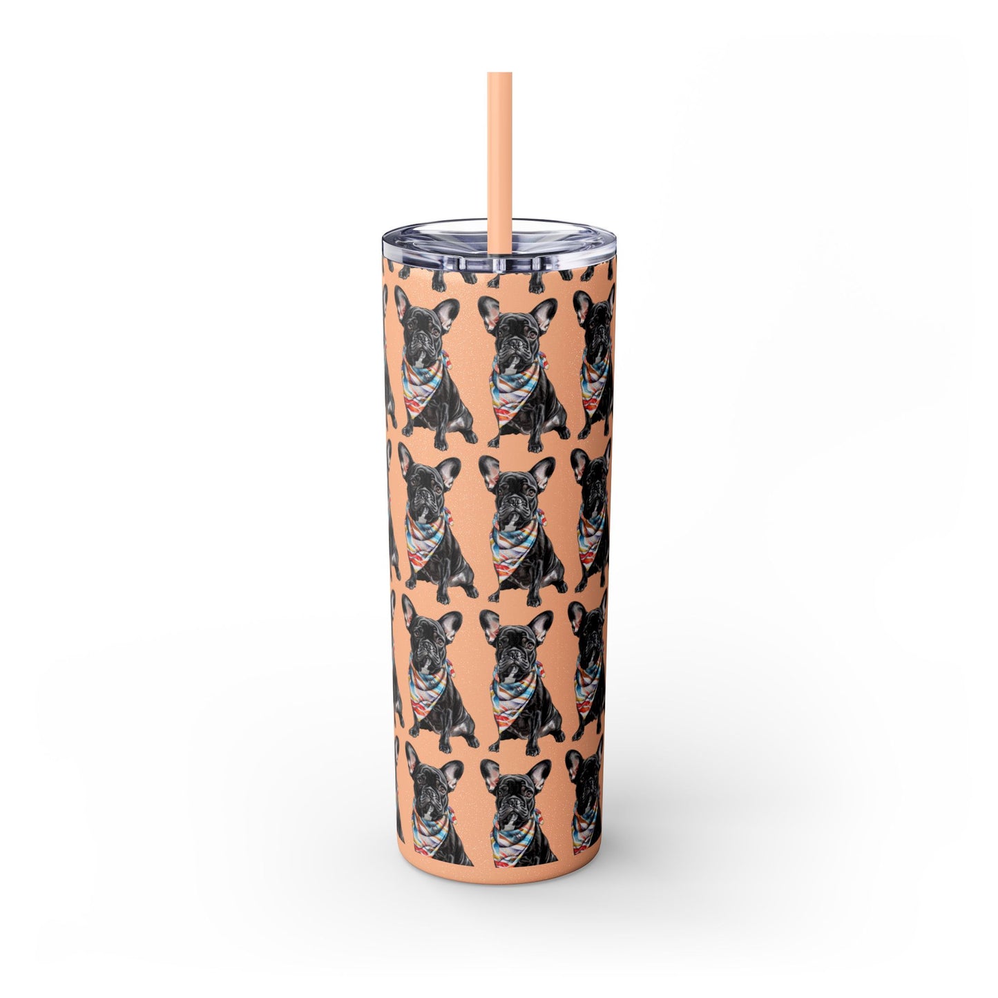 French Bulldog Tumbler with Straw, 20oz