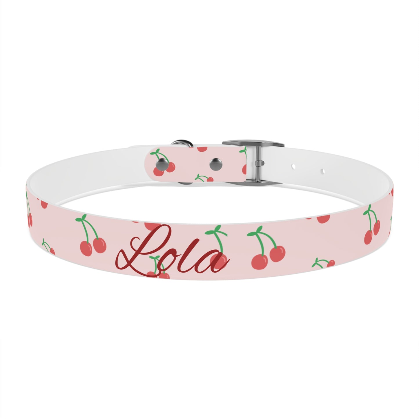 Cherry Print Waterproof Dog Collar