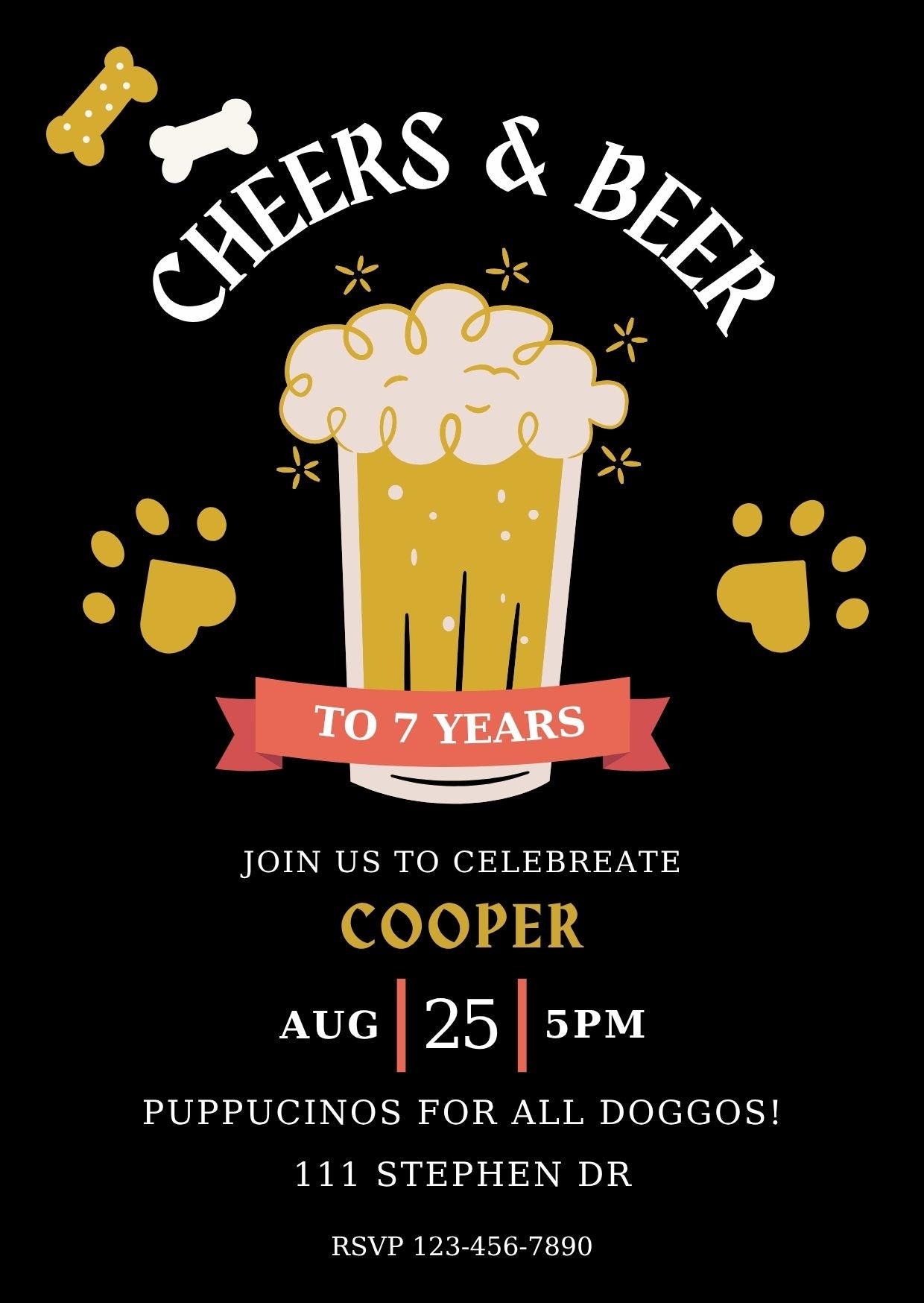 Dark Dog Invitation Editable Template