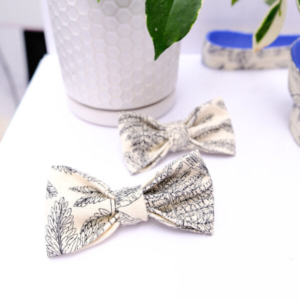 leaf print bow tie