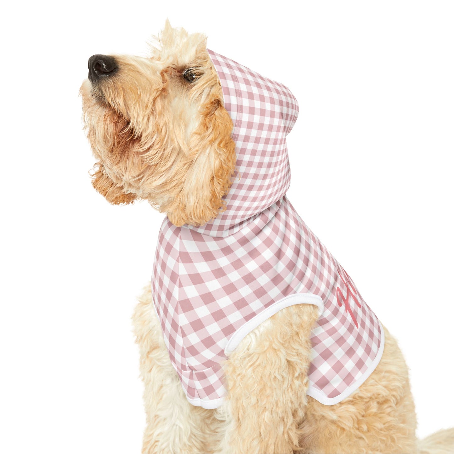 Personalized Pink gingham Pet Hoodie