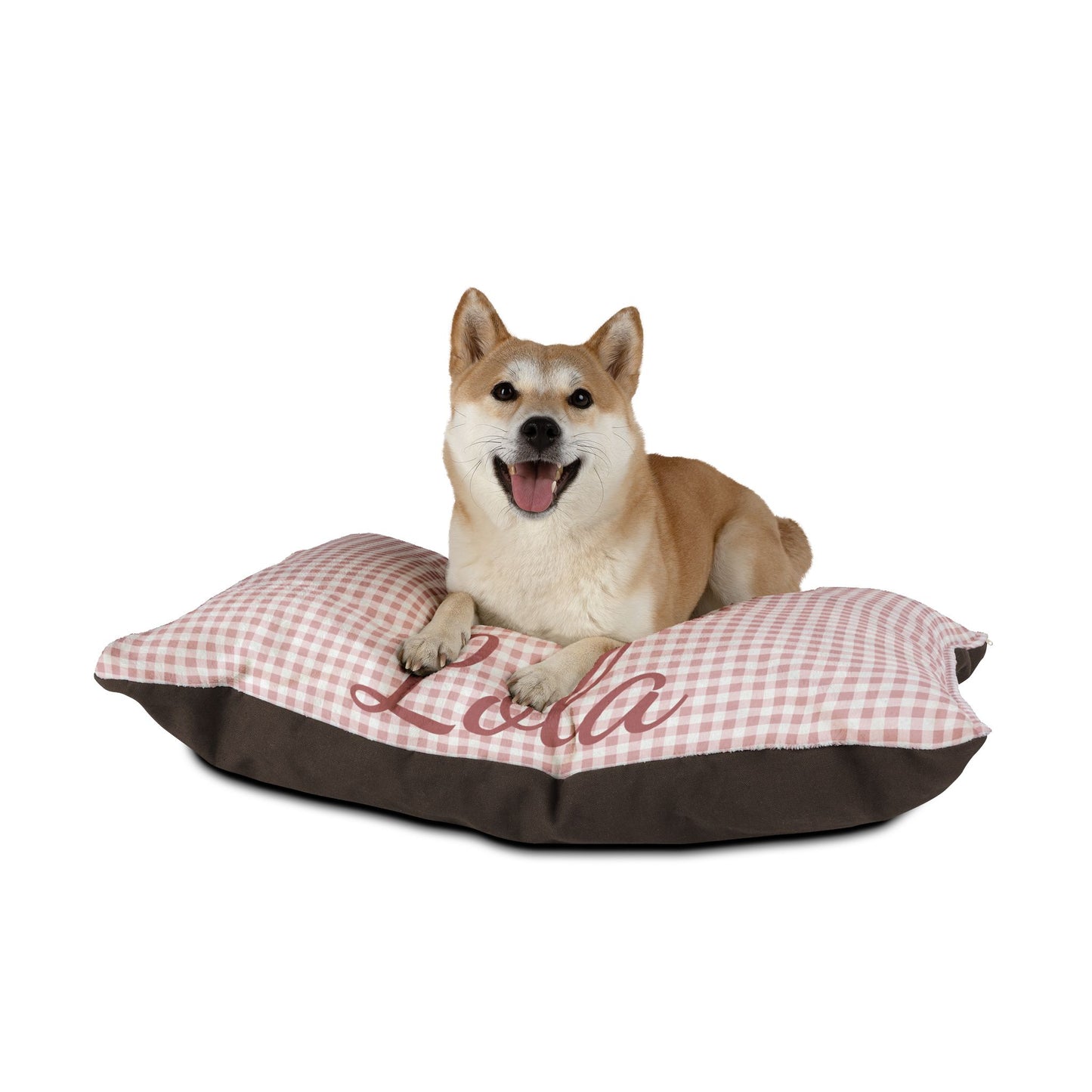 Personalized Pet Bed Gingham print - Cozy & Cute Dog/Cat Bed for Home