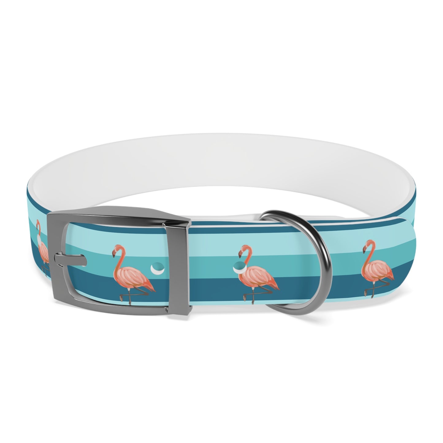 Personalized Striped Blue Dog Collar