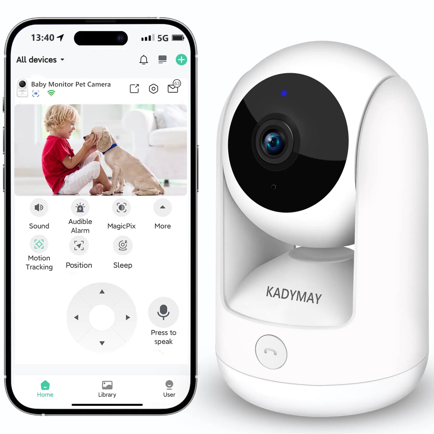 2K HD Pet Camera with 2-Way Audio | Smart Indoor Dog Camera