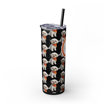 Small Dog Skinny Tumbler with Straw, 20oz