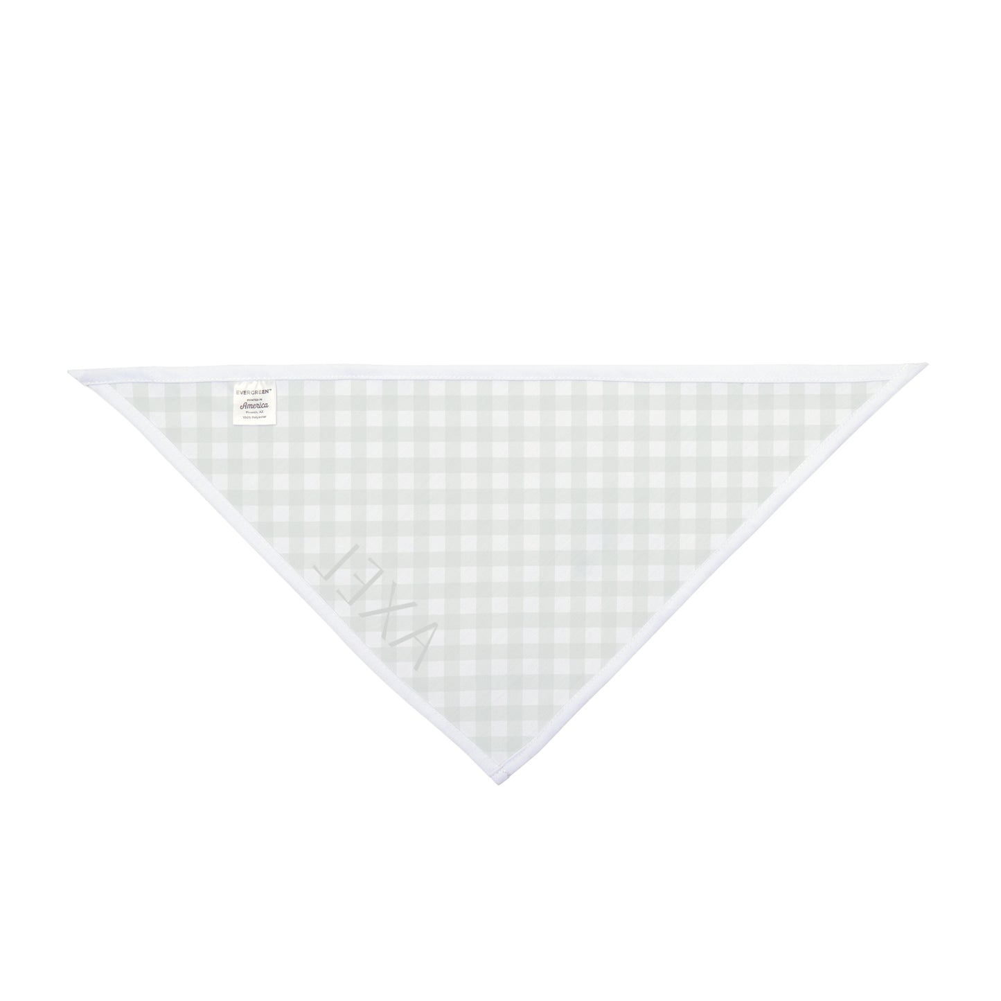 Green Gingham Pet Bandana — Personalized Name Accent