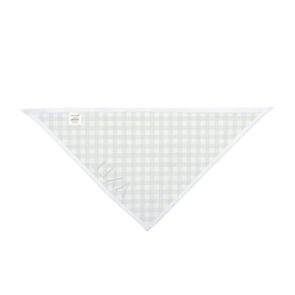 Green Gingham Pet Bandana — Personalized Name Accent