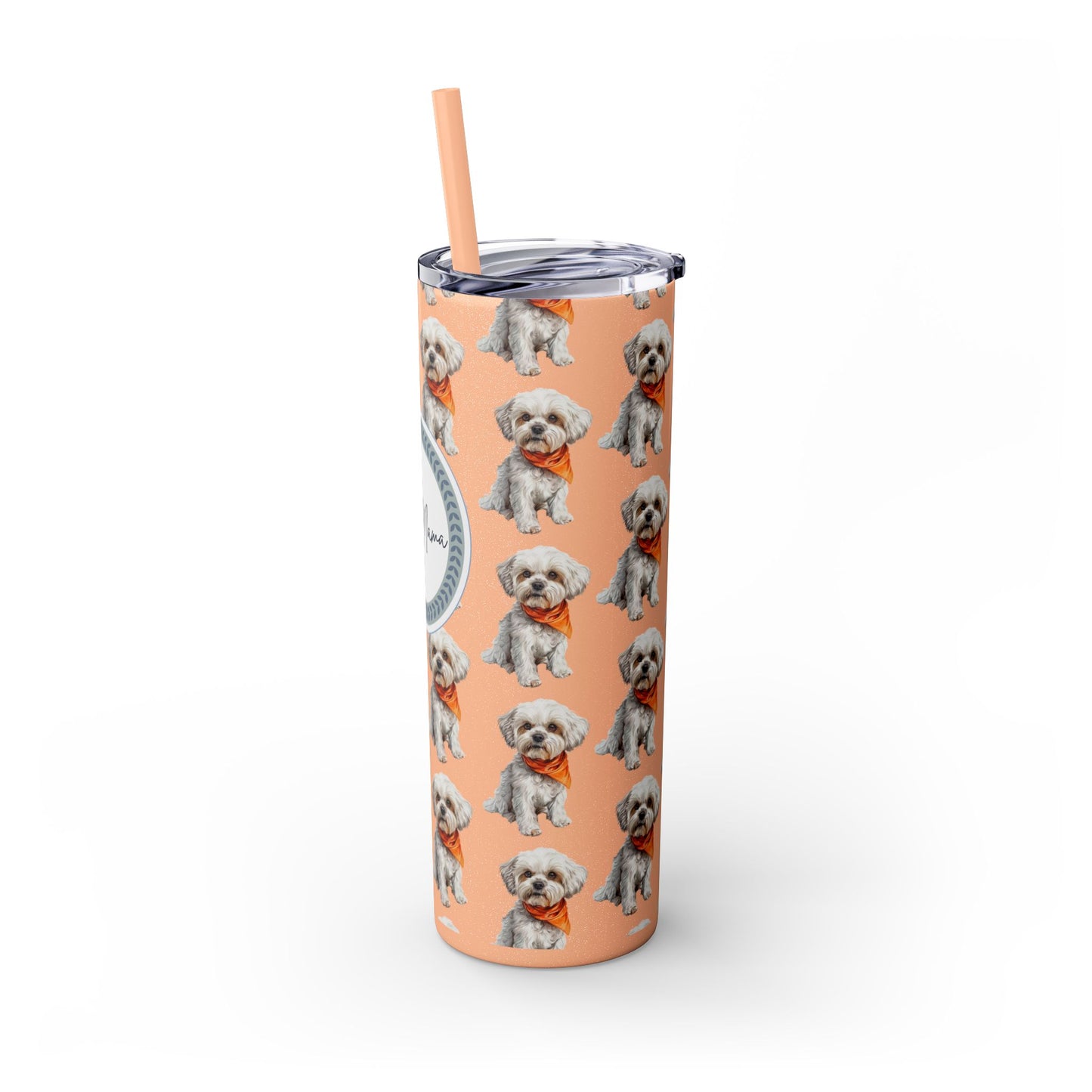 Small Dog Skinny Tumbler with Straw, 20oz