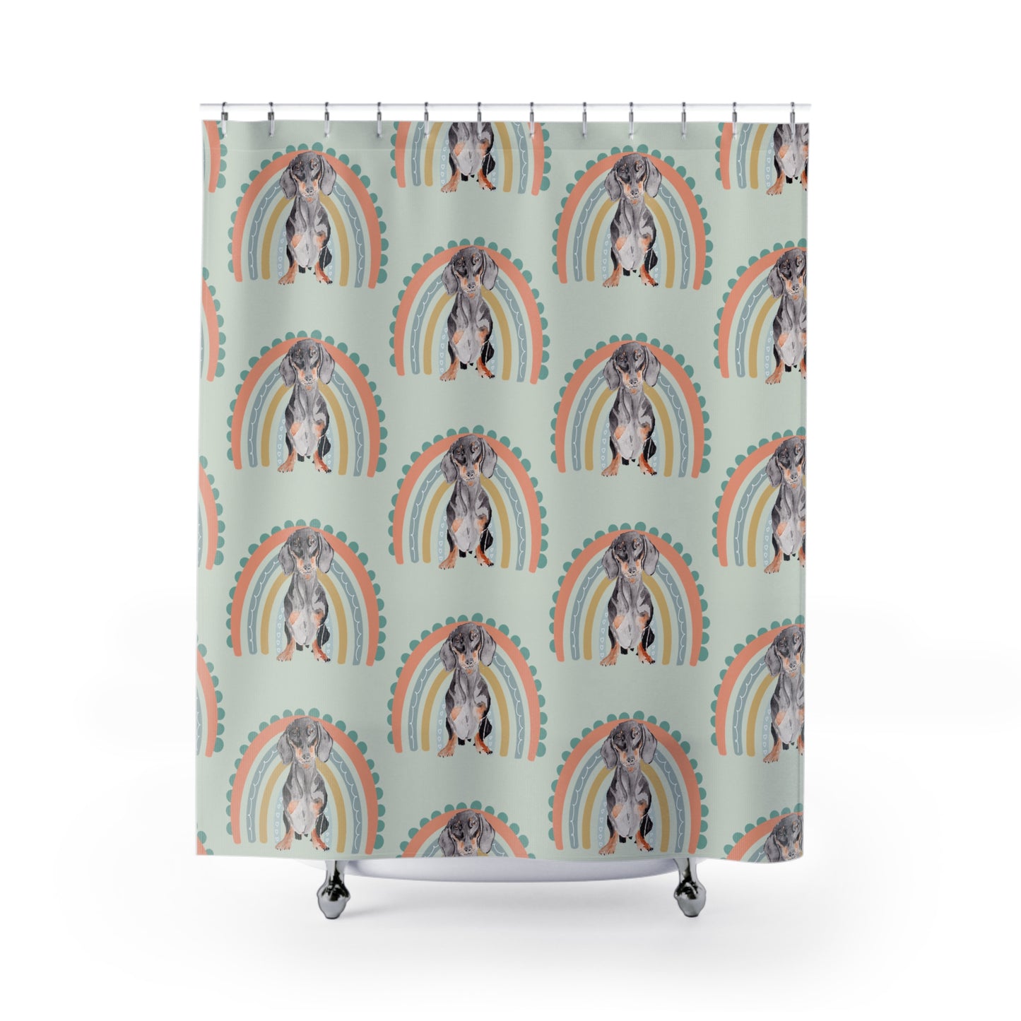 Weiner Dog Shower Curtain, Cute Pet Decor, Bathroom Accessories, Dog Lover Gift, Pet Home Decoration, Fun Bathroom