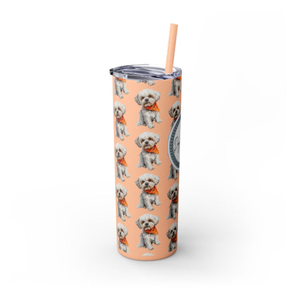 Small Dog Skinny Tumbler with Straw, 20oz