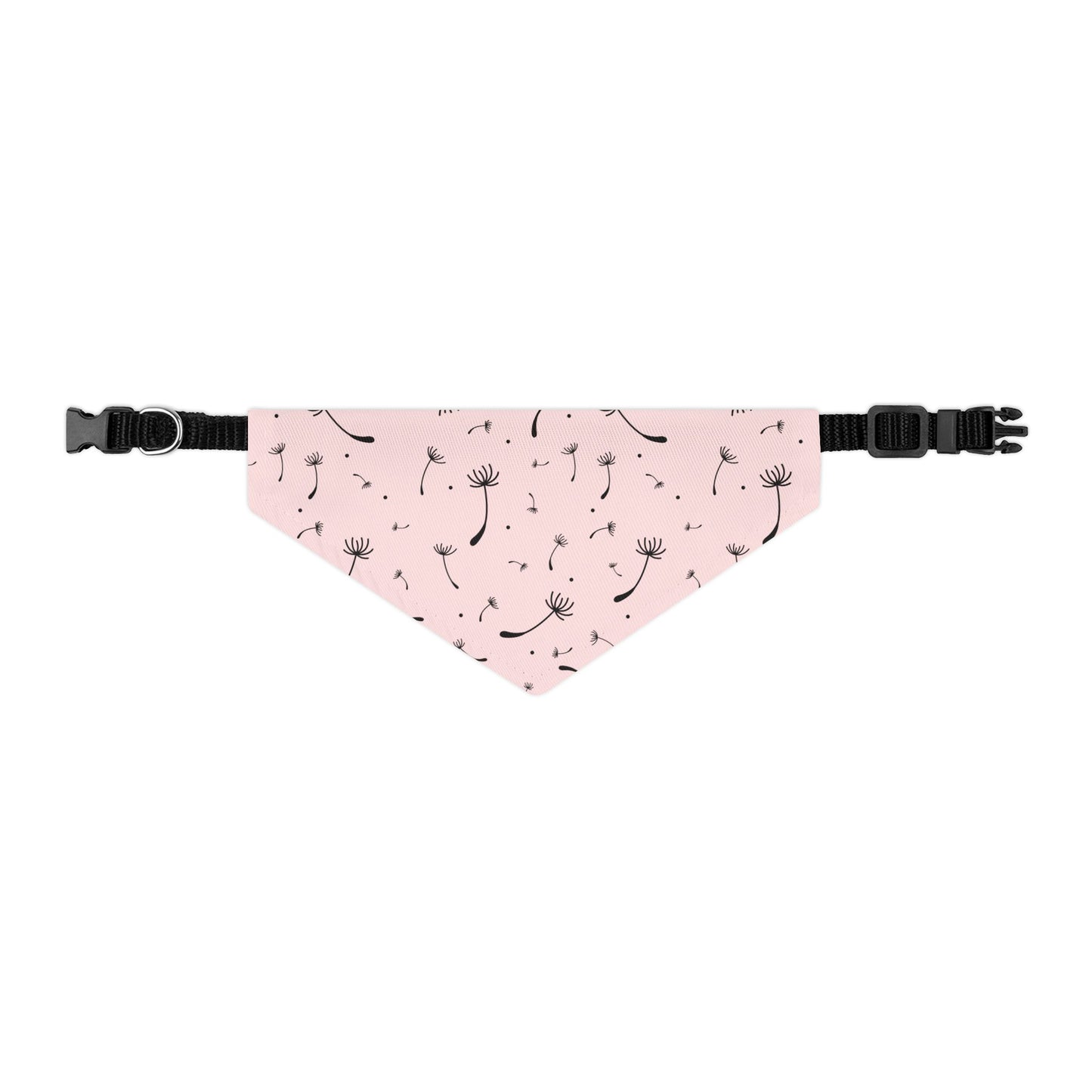 Dog Bandana Name Collar - Blush Pink Whimsical Dandelion Design