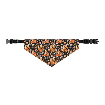 Fox Floral Pet Bandana Collar — Cute Fall Dog Scarf