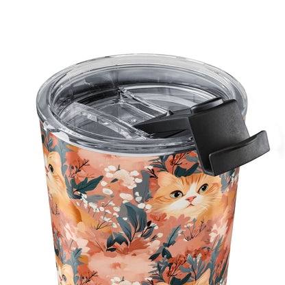 Cat Tumbler 20oz – Floral Cat Print Insulated Tumbler