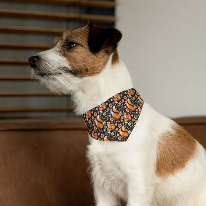 Fox Floral Pet Bandana Collar — Cute Fall Dog Scarf