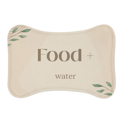 Pet Feeding Mat — Food and Water Placemat | Non-Slip Bowl Placemat (Beige) for Cats and Dogs