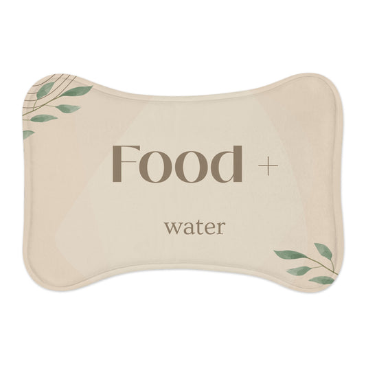 Pet Feeding Mat — Food and Water Placemat | Non-Slip Bowl Placemat (Beige) for Cats and Dogs