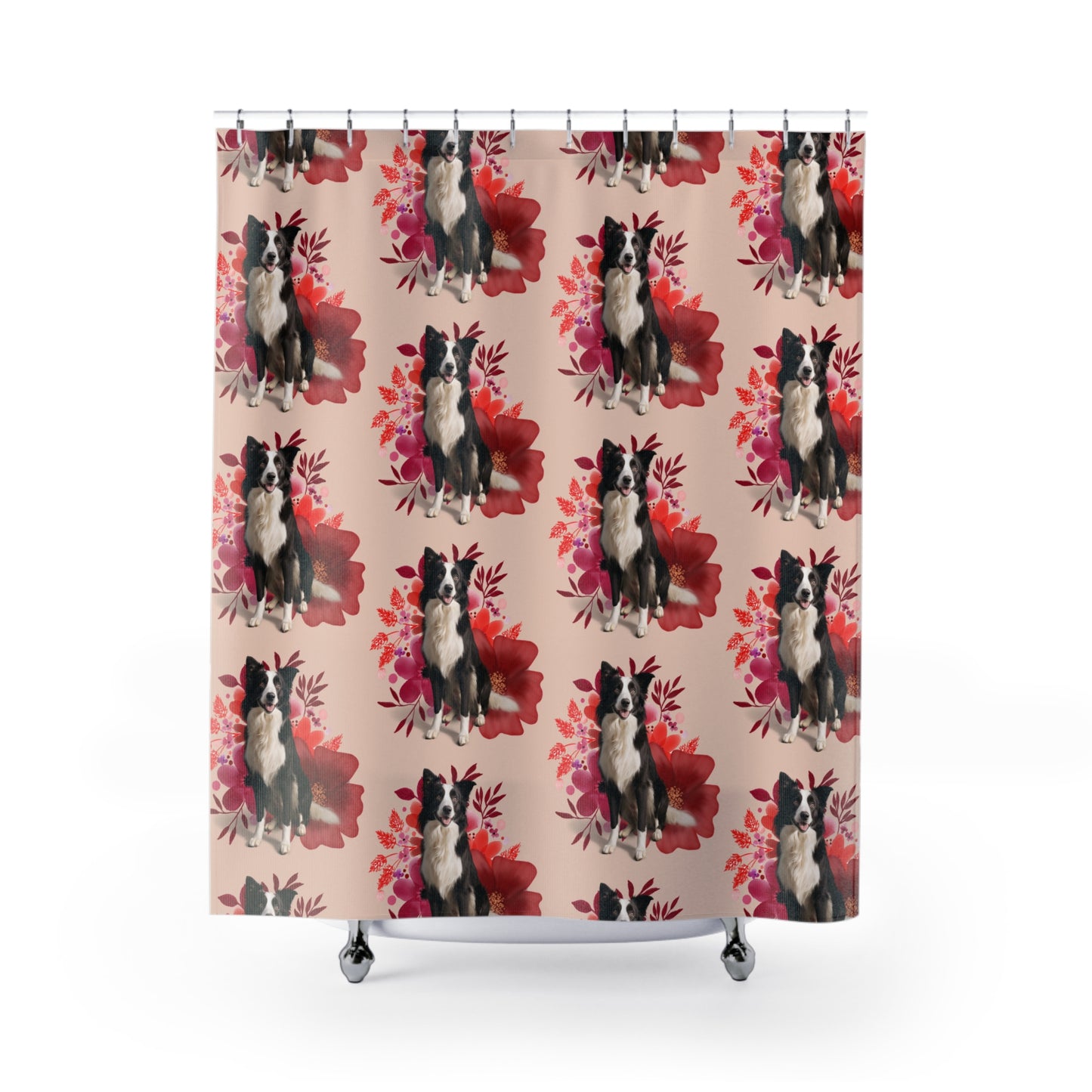 Border Collie Shower Curtain, Cute Pet Decor, Dog Bathroom Decor, Dog Lover Gift, Pet Home Decoration, Collie Bathroom