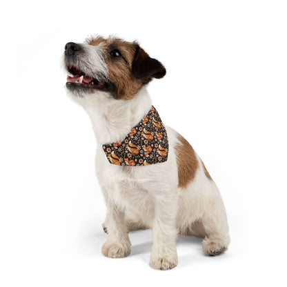 Fox Floral Pet Bandana Collar — Cute Fall Dog Scarf