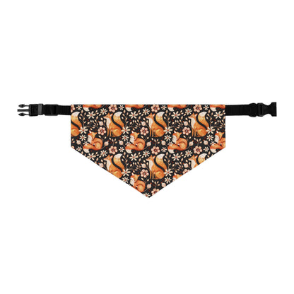 Fox Floral Pet Bandana Collar — Cute Fall Dog Scarf
