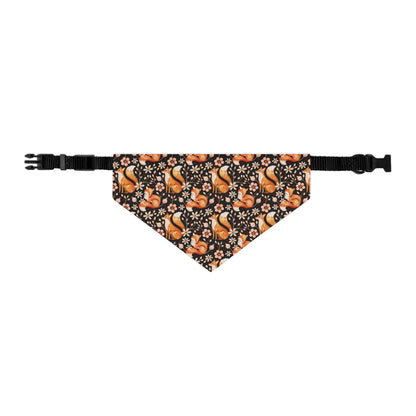 Fox Floral Pet Bandana Collar — Cute Fall Dog Scarf