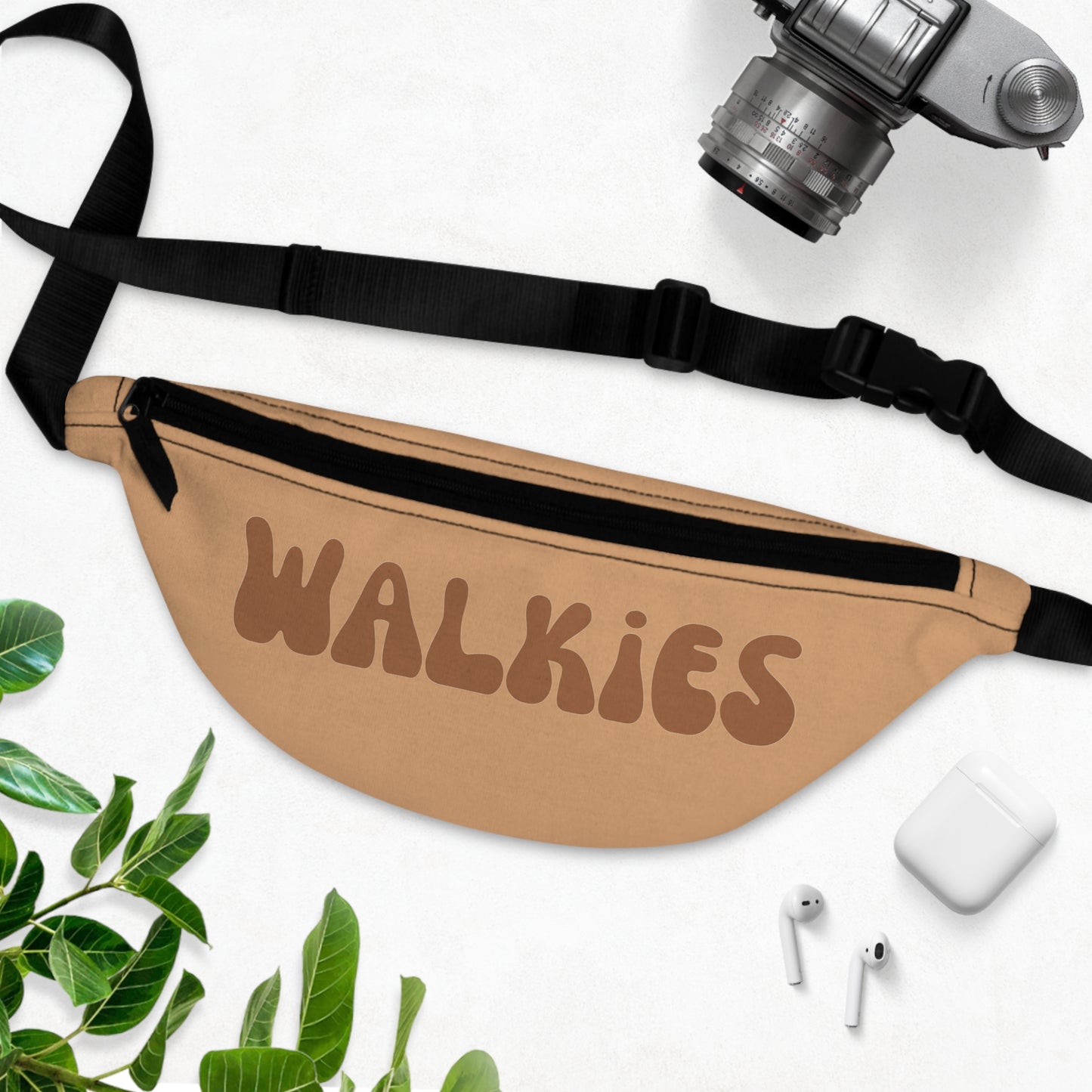 Dog Fanny Pack for Walking / Treat Bag Beige Walkies