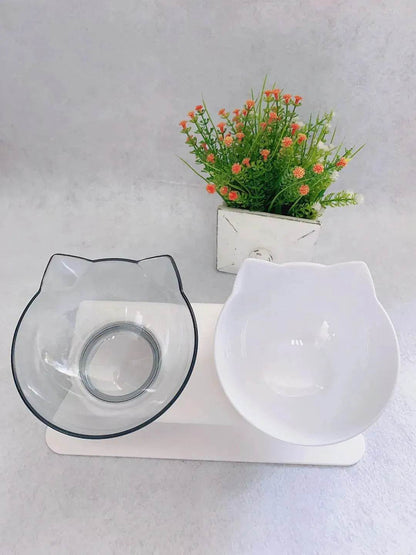 Elevated Double Food Bowl  for Pets Cat Dog Food and water Bowl